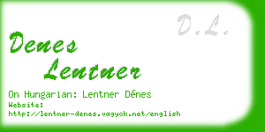 denes lentner business card